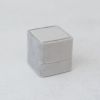 Samt Ring Box quadratisch Marmor Grau (1 Ring)