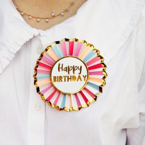 Rosette Happy Birthday Pink Talking Tables