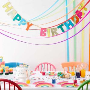 Regenbogen-Girlande „Happy Birthday“ (3 m) Talking Tables