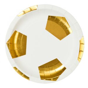 Bordjes Voetbal wit goud (12st) Talking Tables