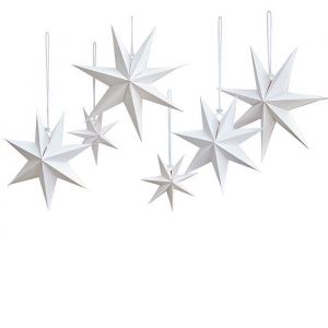 Hängende Dekoration Sterne weiß Zeitgenössische Weihnachten Ginger Ray