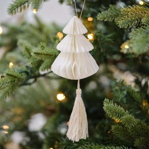 Weihnachtsanhänger Weihnachtsbäume creme Nordic Noel (4Stk) Ginger Ray