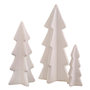 Weiße Weihnachtsbäume aus Keramik (3 Stück) Ginger Ray