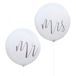 Mega-Luftballons Mr & Mrs (2 Stück) Rustic Country Ginger Ray