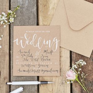 Hochzeitseinladungen aus Kraftpapier (10 Stück) Rustic Country