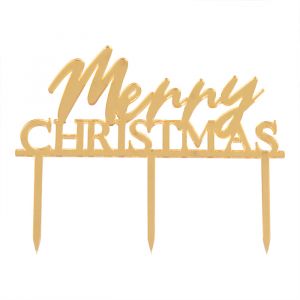 Tortenaufsatz Merry Christmas, Acryl, goldfarben, A Touch Of Sparkle