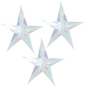 Dekoration Sterne holographisch (3Stk) Jolly Vibes