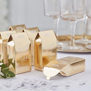Doosje met confetti Gold Wedding (20 st) Ginger Ray