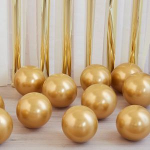 Ballonnen goud chrome 13cm Ginger Ray