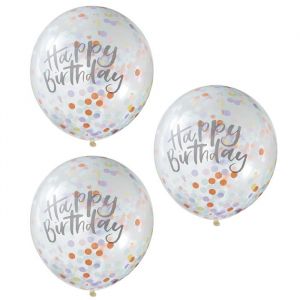Konfetti-Luftballons zum Geburtstag in Pastellfarben (5 Stück) Ginger Ray