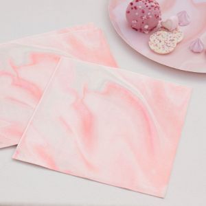 Rosa Servietten aus Öko-Marmor Mix it Up Pink Ginger Ray