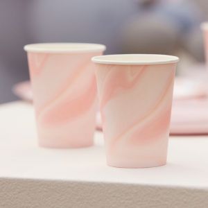Rosa Tassen aus Öko-Marmor Mix it Up Pink Ginger Ray