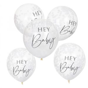 Konfetti-Ballons Hey Baby Botanical Baby (5Stk) Ginger Ray