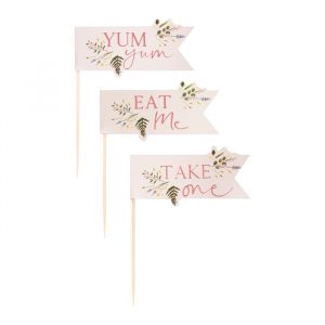Cupcake Toppers Floral Let's Partea (12 Stück) Ginger Ray