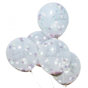 Team Bride Boho Eco Hen Konfetti-Luftballons (5 Stück) Ginger Ray