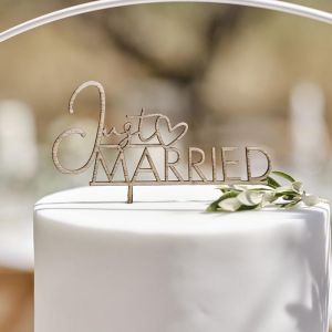 Just Married Sage Wedding Tortenaufsatz aus Holz Ginger Ray