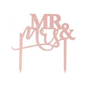 Tortenaufleger Mr & Mrs rose gold A Touch of Pampas Ginger Ray