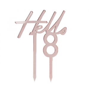 Taarttopper Hello 18 Pink & Rose Gold Ginger Ray