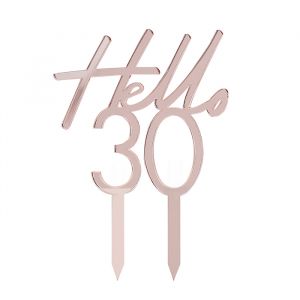 Taarttopper Hello 30 Pink & Rose Gold Ginger Ray