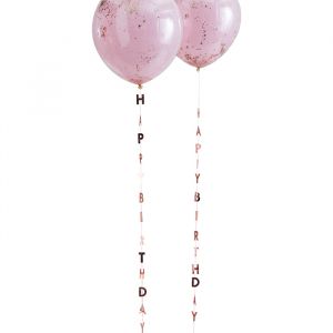 Ballon Bänder Happy Birthday Mix it up Rose Gold (5Stk)