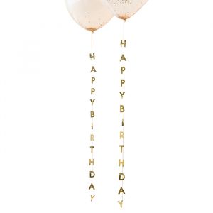 Ballon Bänder Happy Birthday Mix it Up Pfirsich (5Stk) Ginger Ray