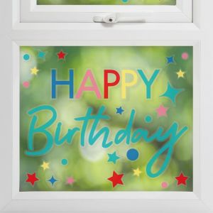 Raamstickers happy birthday Mix it up Brights Ginger Ray