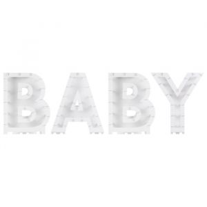 Weißes Babyballon-Mosaik Hello Baby Ginger Ray