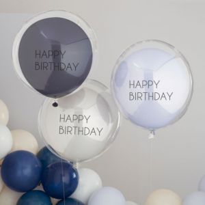 Luftballons Happy Birthday Mix it Up Blue Ginger Ray