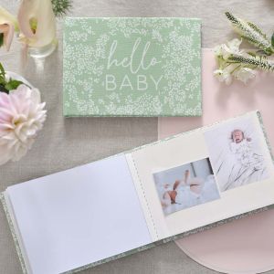 Fotoalbum Leinen Hello Baby Floral Baby Ginger Ray