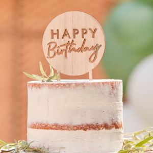 Happy Birthday Kuchenaufsatz aus Holz Mix it Up Eco Ginger Ray