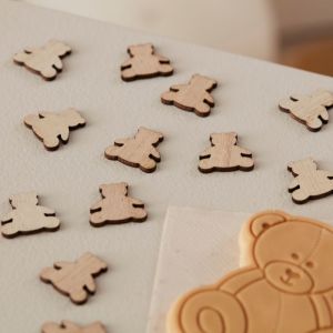 Konfetti-Bären aus Holz Teddybär Babyshower Ginger Ray