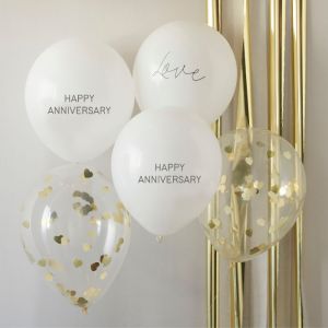 Ballons happy anniversary (5pcs) Ginger Ray