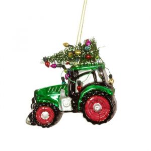 Weihnachtshänger Traktor mit Weihnachtsbaum