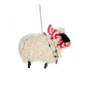 Weihnachts-Anhänger Schaf mit Schal aus Filz Sass & Belle