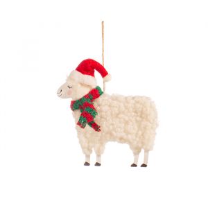 Weihnachts-Anhänger Schaf mit Weihnachtsmannmütze Sass & Belle