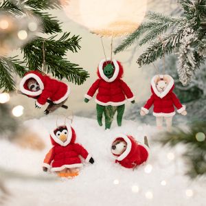 Weihnachtsanhänger Pinguin mit Filzmantel Sass & Belle