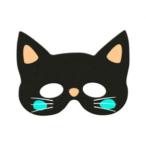 Happy Halloween Maske schwarze Katze