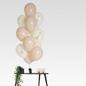 Luftballons Mix Happy Birthday Giraffe (12 Stk.)