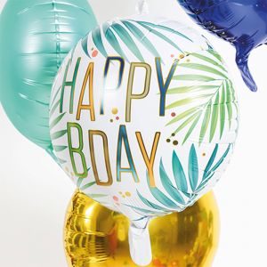 Folienballon Happy Birthday Palmenblätter 45cm