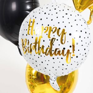 Folienballon Happy Birthday dots 45cm