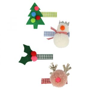 Haarspangen Weihnachtssymbole (4 Stück) Meri Meri