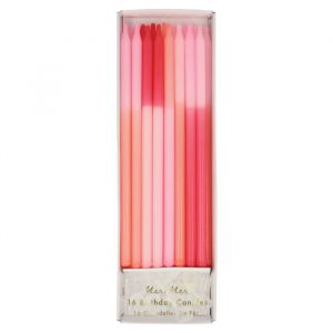Lange kaarsen Pink Colour Block (16st) Meri Meri