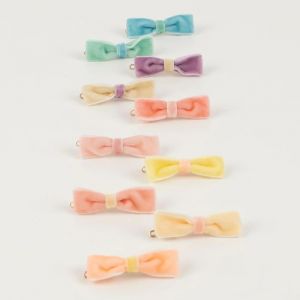 Haarspangen Mini-Schleifen pastellfarbener Samt (10 Stück) Meri Meri