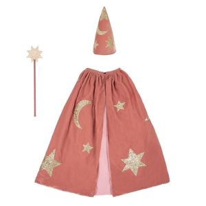 Verkleidungsset Zauberer Samt rosa (3-6 Jahre) Meri Meri