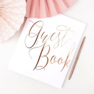 White & Rose Gold Gästebuch