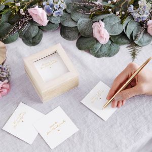 Gästebuch Holzbox mit Karten Modern Wedding