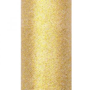 Tüll auf einer Rolle aus Glitzergold 15 cm (9 m)
