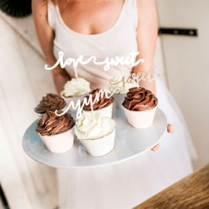Cupcake prikkers Love Zilver Elegant Bliss (6st)