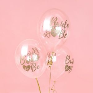 Transparente Luftballons Bride To Be Gold (6 Stück)
