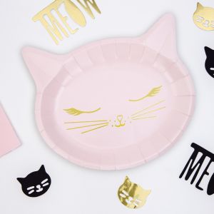 Roségoldene Katzen-Teller (6 Stück) Cat Collection